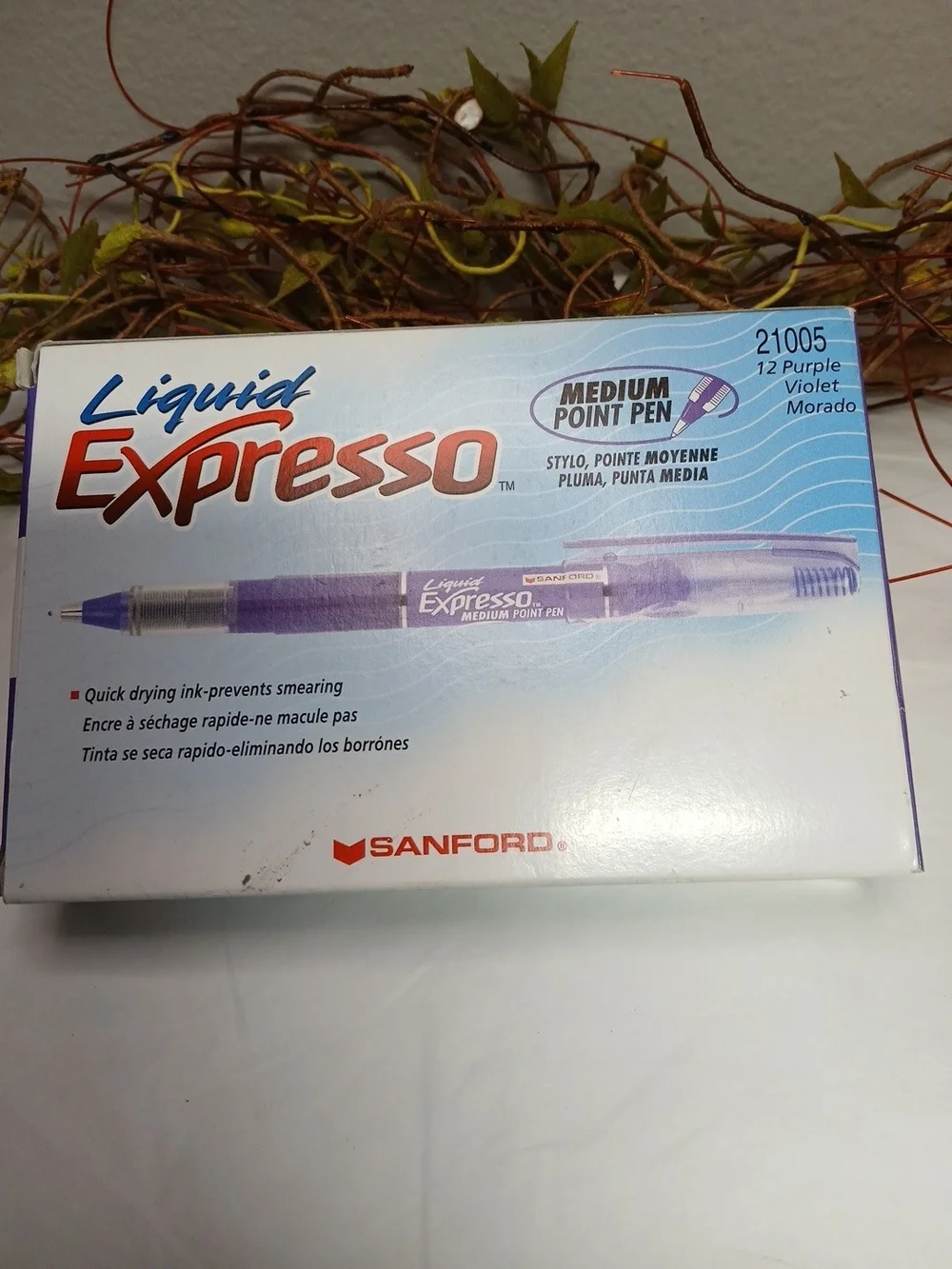 Liquid Expresso Medium Point Pen Purple (12 Pack-Only 10 Pens In Box) RARE COLOR